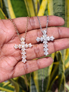 Cross Stunning Rhinestones Stainless Steel Necklace