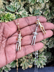 Couples Hugging Stainless Steel Necklace