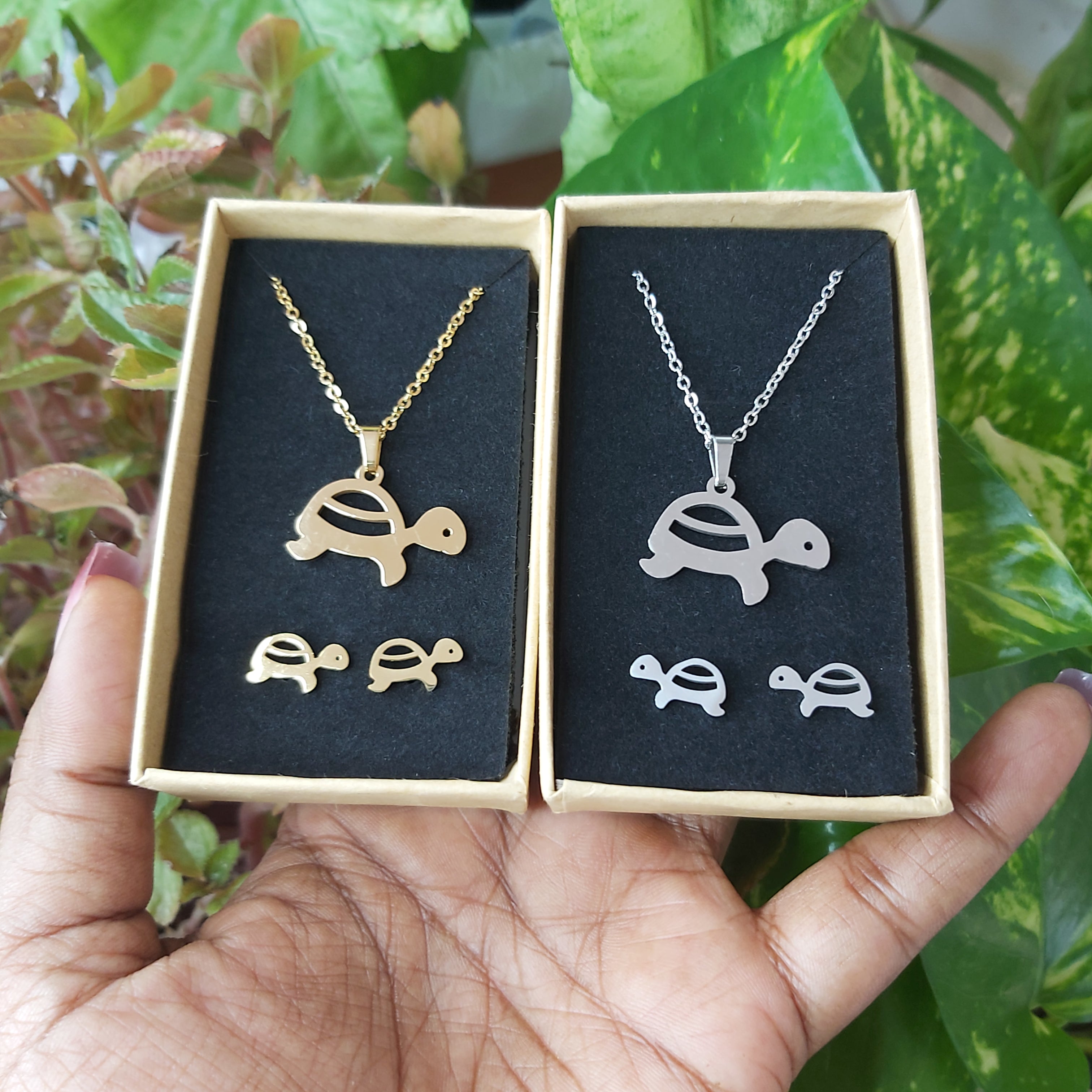 Turtle Animal Necklace, Bracelet & Earrings Stainless Steel Sets