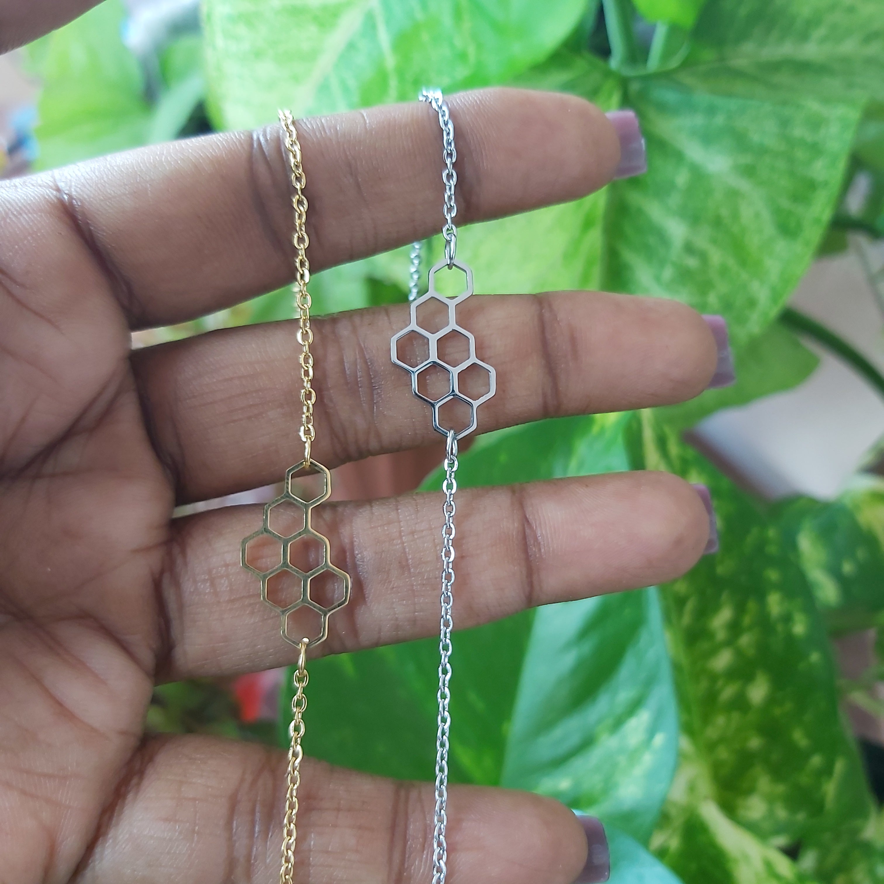 Honey Comb Stainless Steel Bracelets