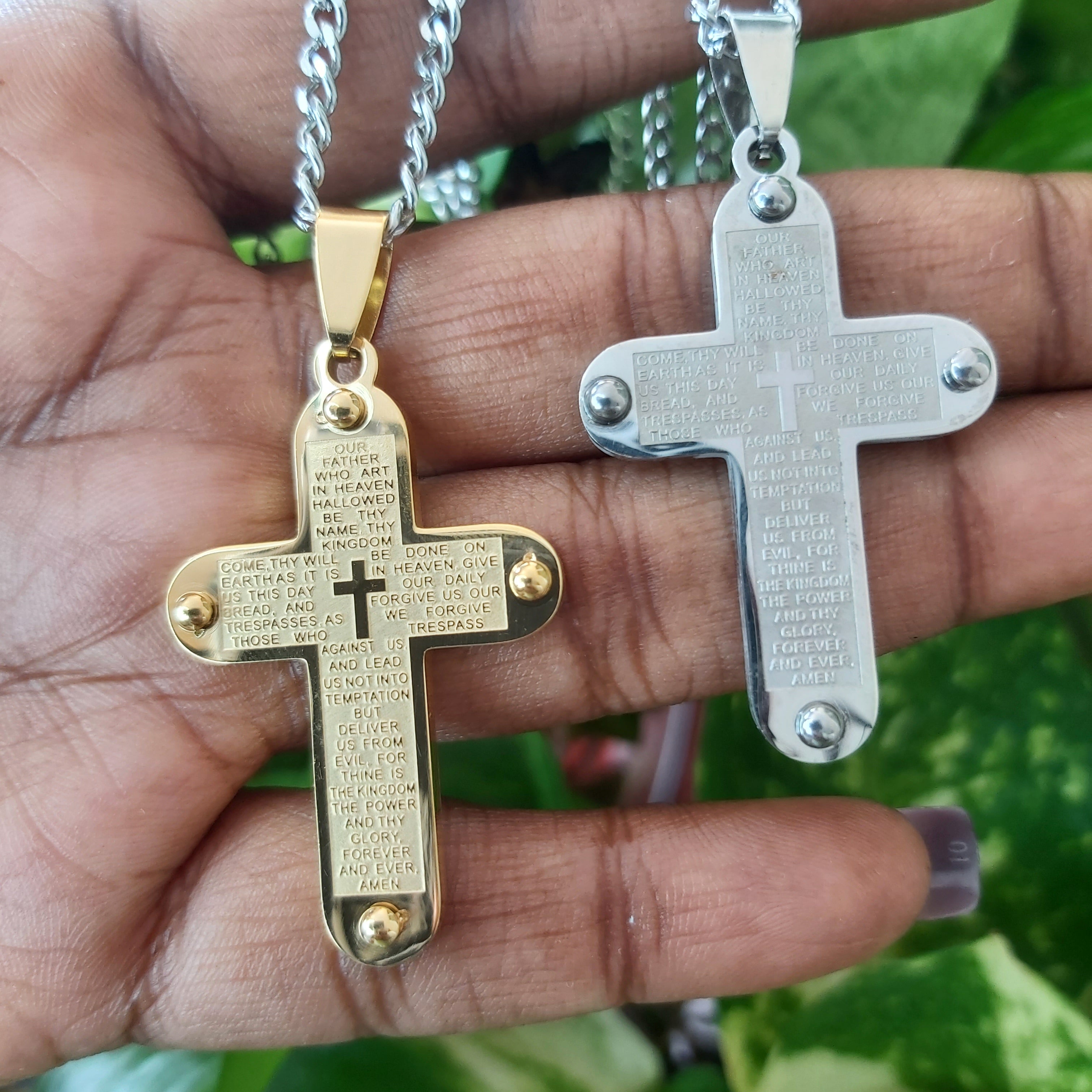 Our Father Prayer Stainless Steel Necklace