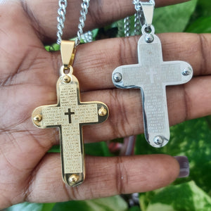 Our Father Prayer Stainless Steel Necklace