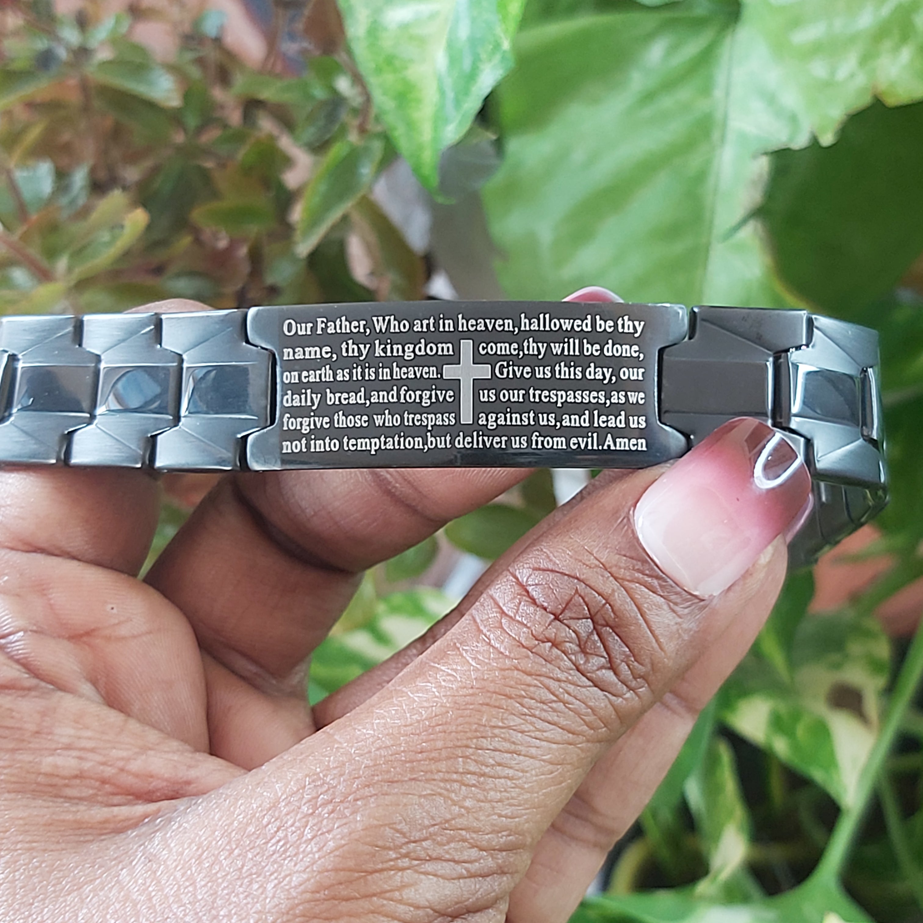 Our Father Prayer Stainless Steel Bracelet