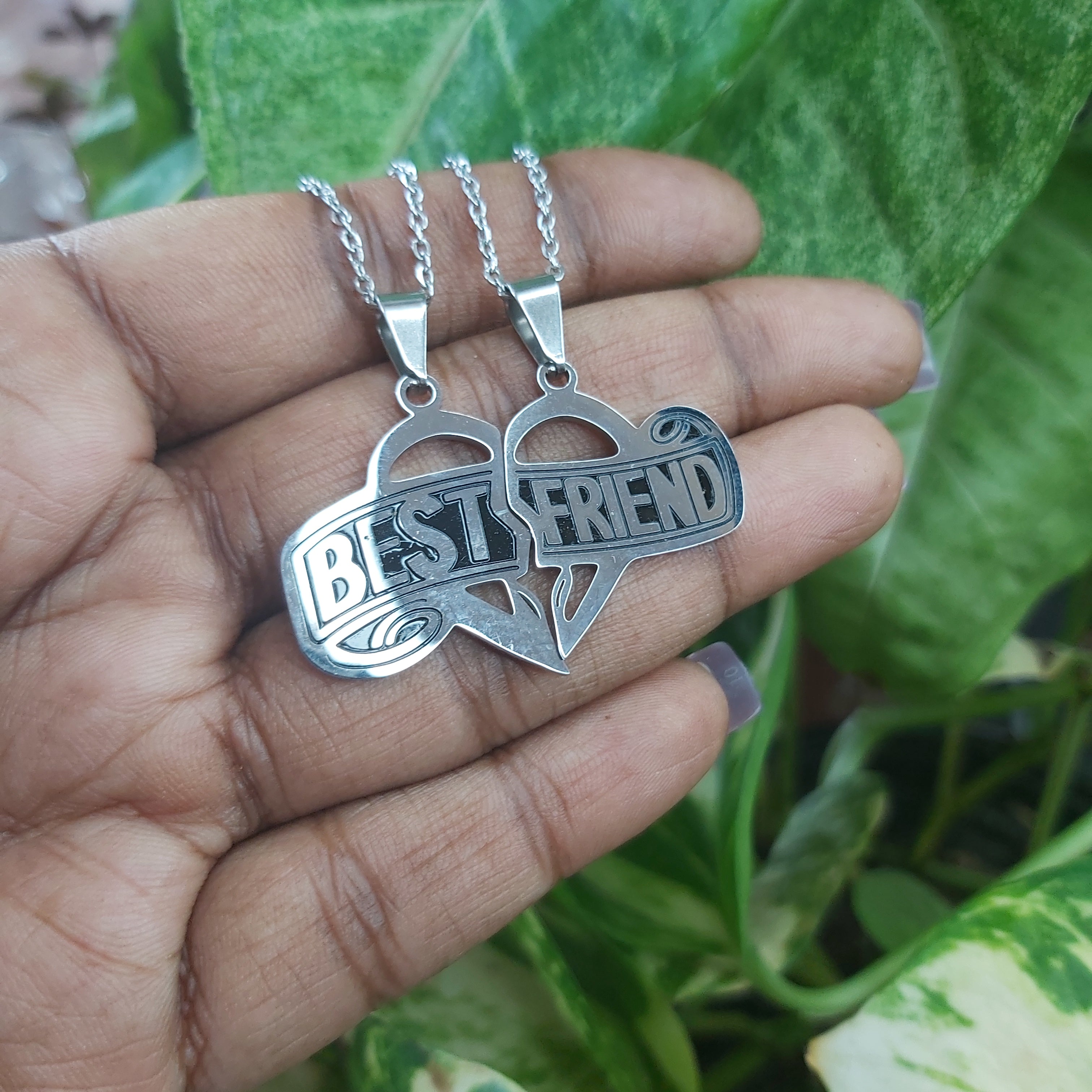 Best Friends/Besties Heart Stainless Steel Necklaces
