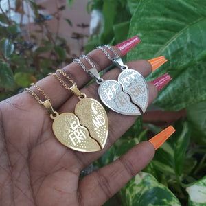 Best Friends/BF Heart Puzzle Stainless Steel Necklaces