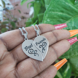 Best Friends, Forever BFF Heart Puzzle Stainless Steel Necklaces