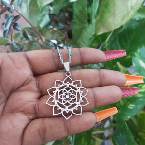 Lotus Flower Stainless Steel Necklace