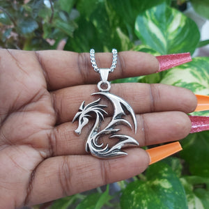 Flying Dragon Stainless Steel Necklace