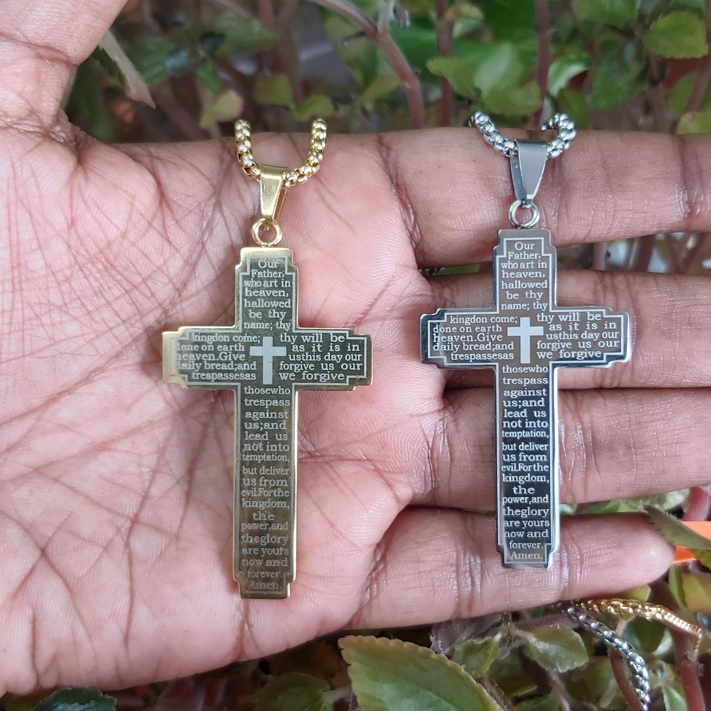 Our Father Prayer Stainless Steel Necklace