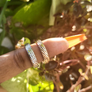 Patterned Stainless Steel Ring