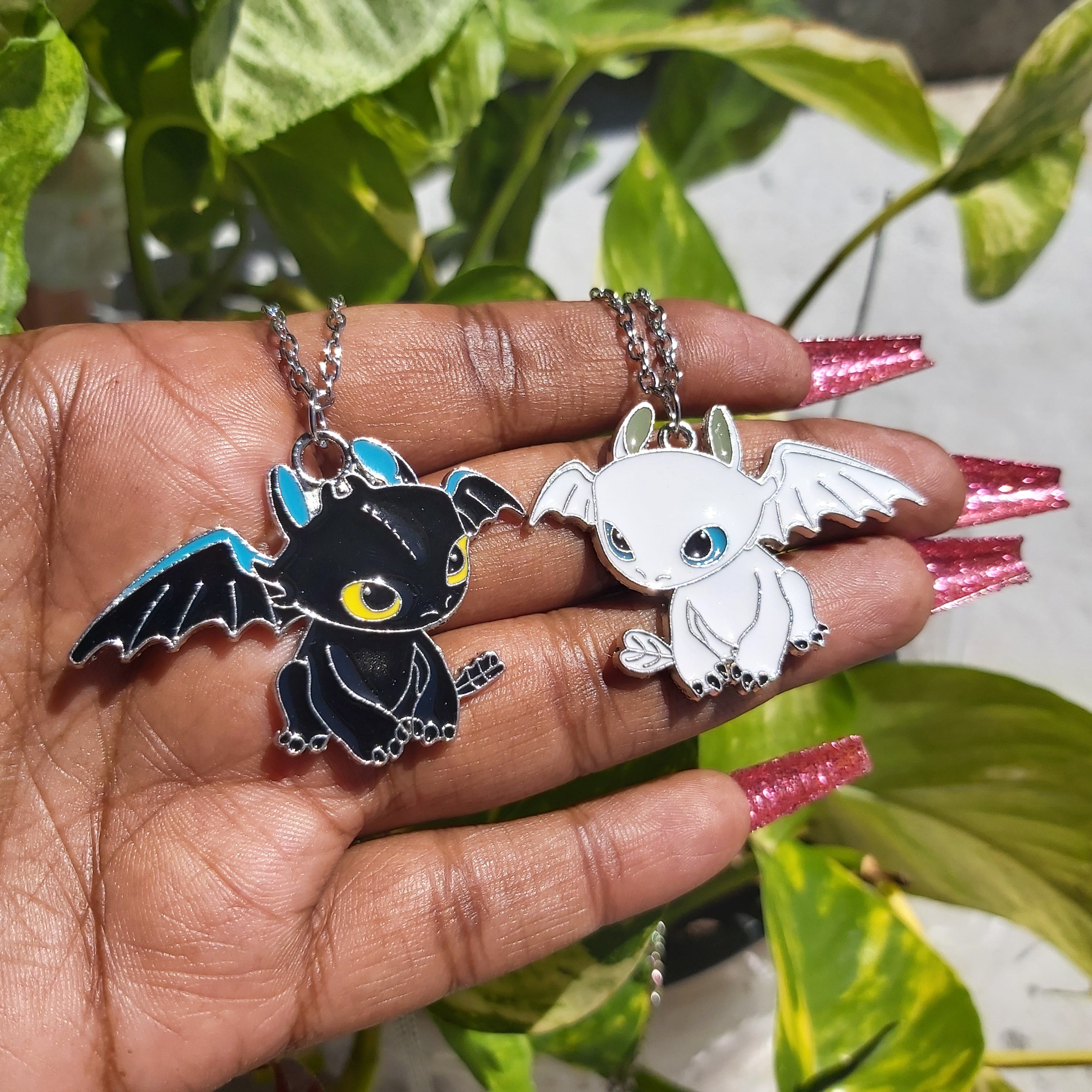 Night/Light Fury, Patrick/SpongeBob, Astronaut Best Friends/Besties Fashion Necklaces