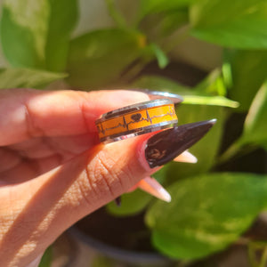 Heart Beat Pulse Glow in Dark Stainless 8mm Ring