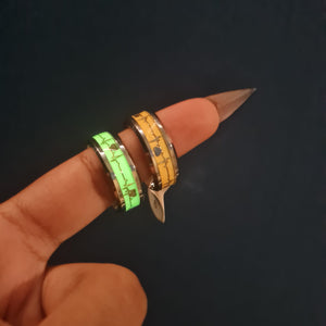 Heart Beat Pulse Glow in Dark Stainless 8mm Ring