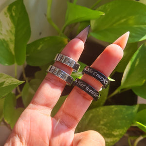 Couples Her Weirdo His Crazy Stainless Steel Rings