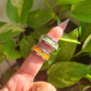 Heart Beat Pulse Glow in Dark Stainless 8mm Ring