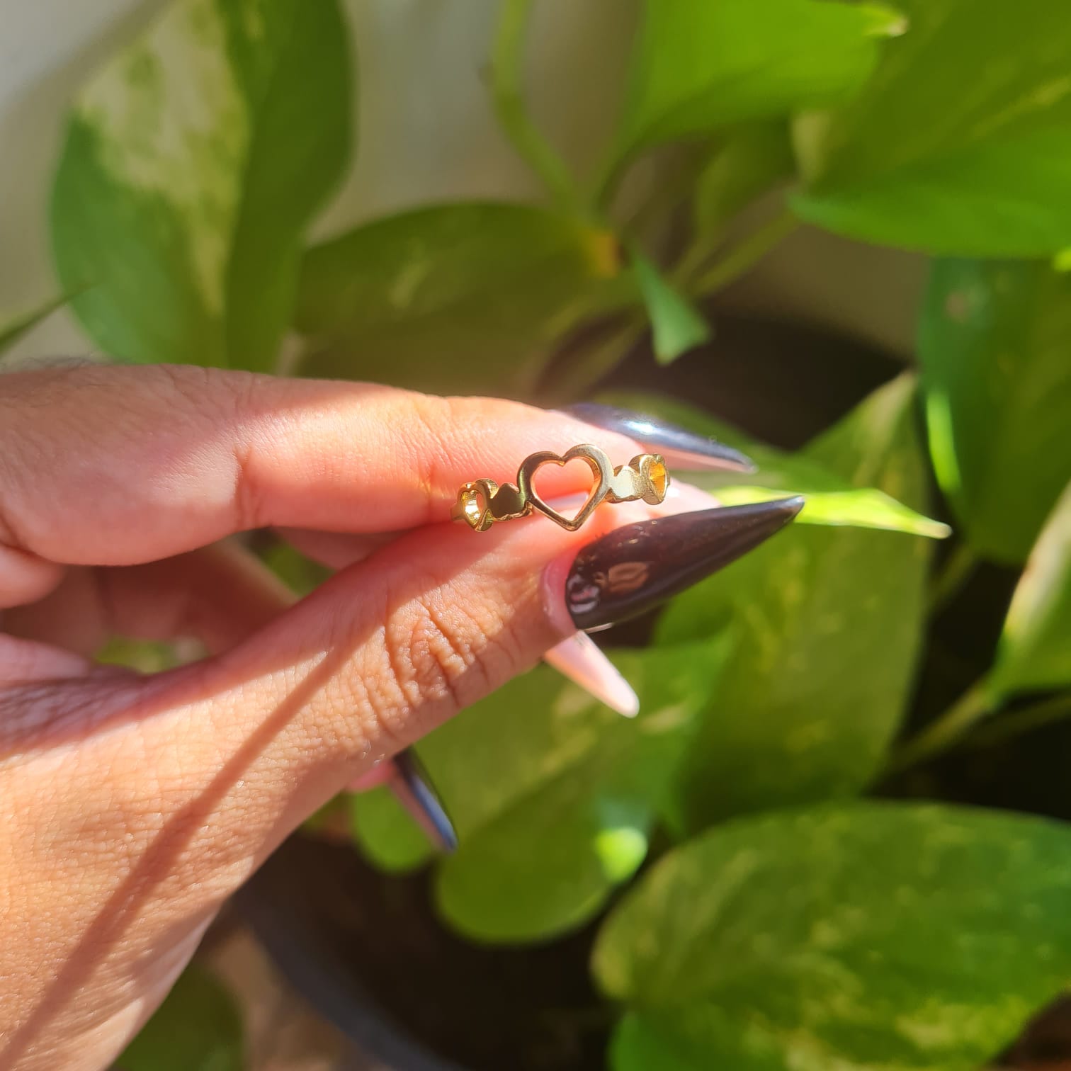 Heart Hollow Stainless Steel Ring
