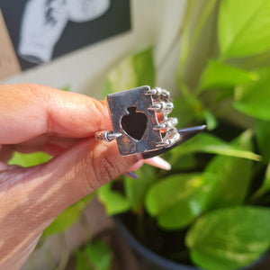 Poker Ace Card Skeleton Hand Fashion Ring