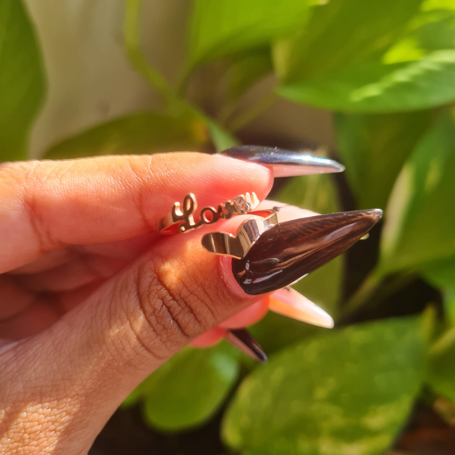 Love Heart Adjustable Rose-Gold Stainless Steel Ring