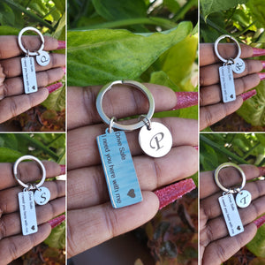 Drive Safe Letter Heart Stainless Steel Key Chain